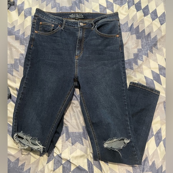 wild fable Denim - Wild Fable Distressed High-Rise Skinny Jeans - Size 10